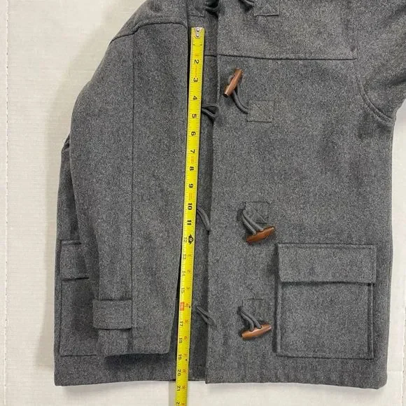 Girl's Children's Place Grey Hooded Duffle Winter Coat wool blend. Toggle jacket - Picture 13 of 16